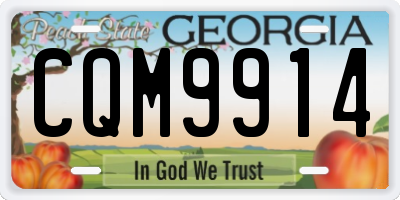 GA license plate CQM9914