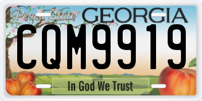 GA license plate CQM9919
