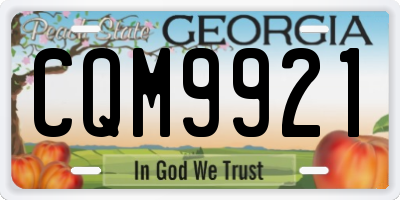 GA license plate CQM9921