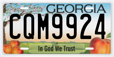 GA license plate CQM9924
