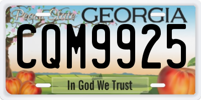 GA license plate CQM9925