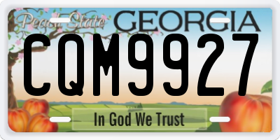 GA license plate CQM9927