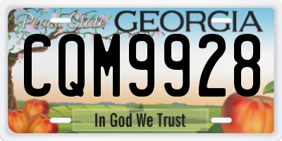 GA license plate CQM9928