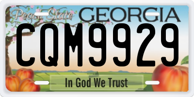 GA license plate CQM9929