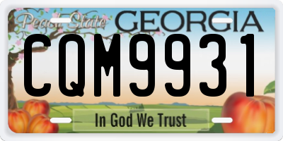 GA license plate CQM9931