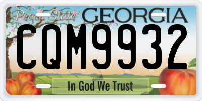 GA license plate CQM9932