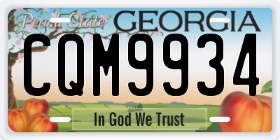 GA license plate CQM9934