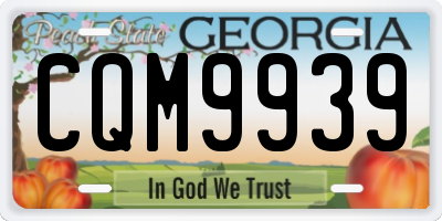 GA license plate CQM9939