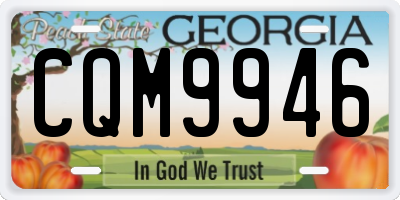 GA license plate CQM9946
