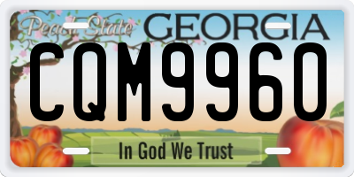 GA license plate CQM9960