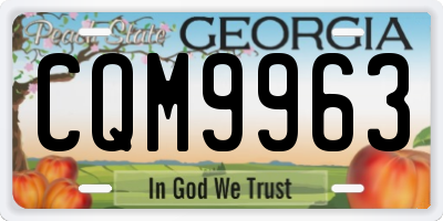GA license plate CQM9963
