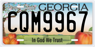 GA license plate CQM9967