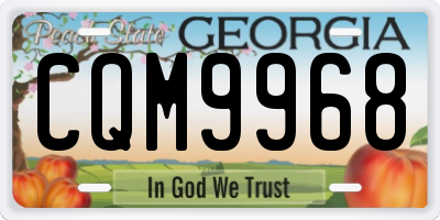 GA license plate CQM9968
