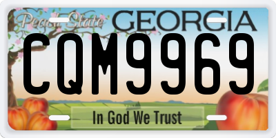 GA license plate CQM9969