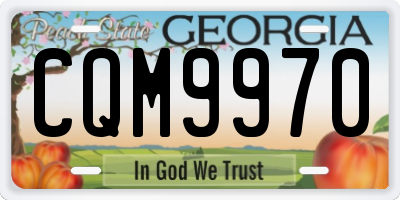 GA license plate CQM9970