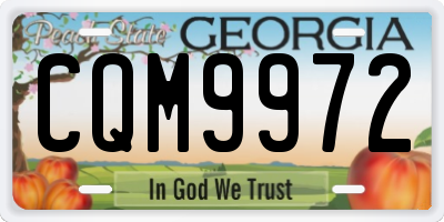 GA license plate CQM9972