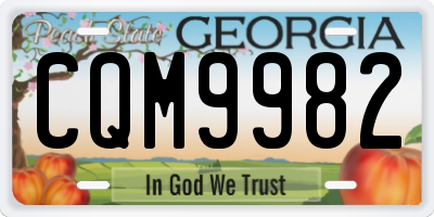 GA license plate CQM9982