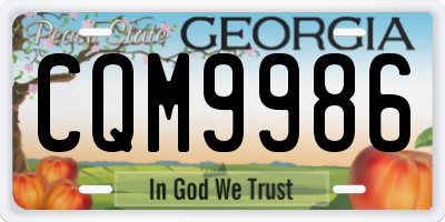 GA license plate CQM9986