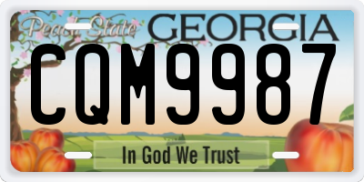 GA license plate CQM9987