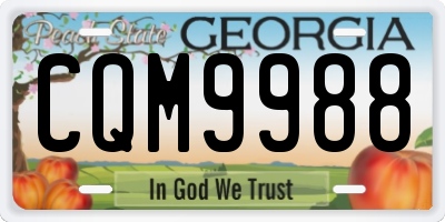 GA license plate CQM9988