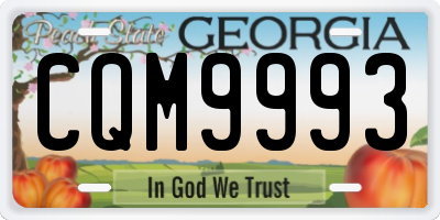 GA license plate CQM9993