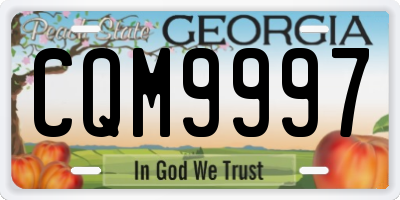 GA license plate CQM9997
