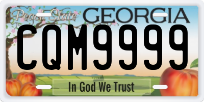 GA license plate CQM9999