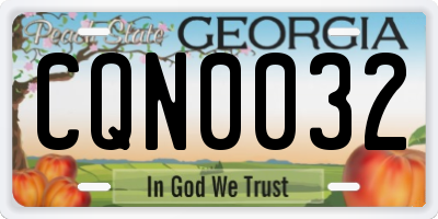GA license plate CQN0032