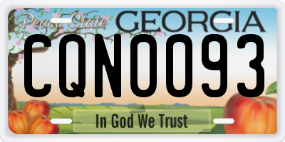 GA license plate CQN0093