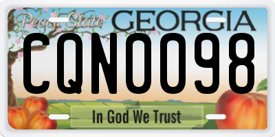 GA license plate CQN0098