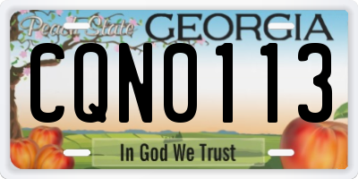 GA license plate CQN0113