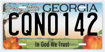 GA license plate CQN0142