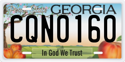 GA license plate CQN0160