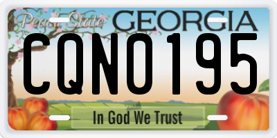 GA license plate CQN0195