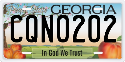 GA license plate CQN0202
