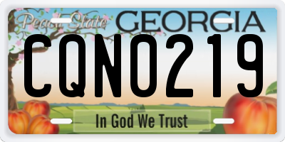 GA license plate CQN0219