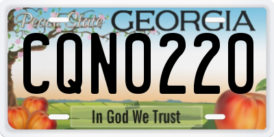 GA license plate CQN0220