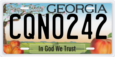 GA license plate CQN0242