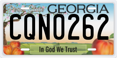 GA license plate CQN0262