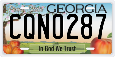 GA license plate CQN0287