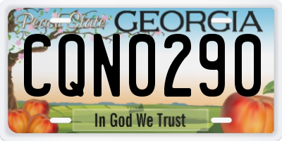 GA license plate CQN0290