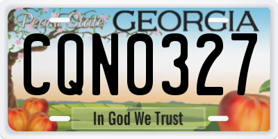 GA license plate CQN0327