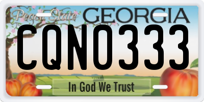GA license plate CQN0333
