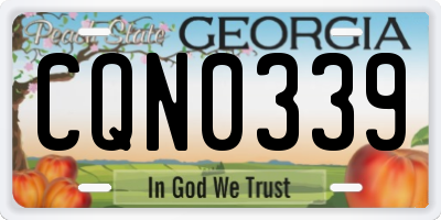 GA license plate CQN0339