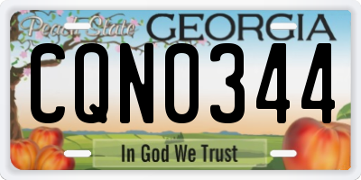 GA license plate CQN0344