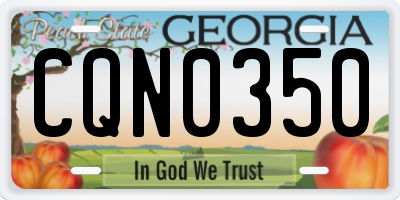 GA license plate CQN0350