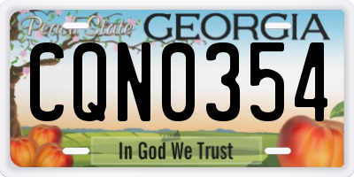 GA license plate CQN0354