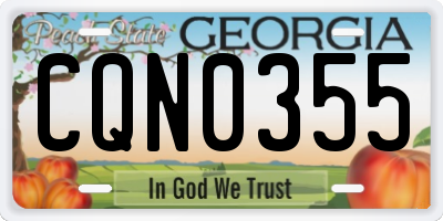 GA license plate CQN0355