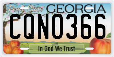 GA license plate CQN0366