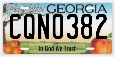 GA license plate CQN0382